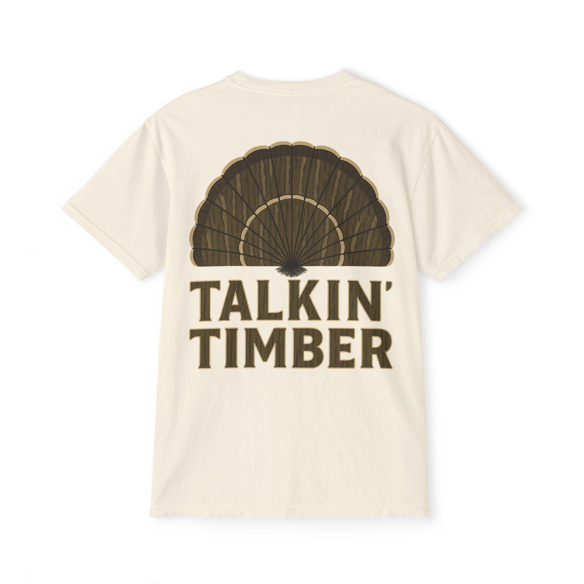 Talkin' Timber- Bottomland Fan- Back view of tee- Ivory