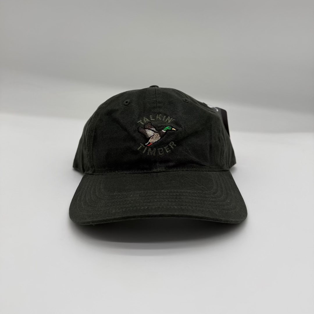 Black cap with logo on a white background