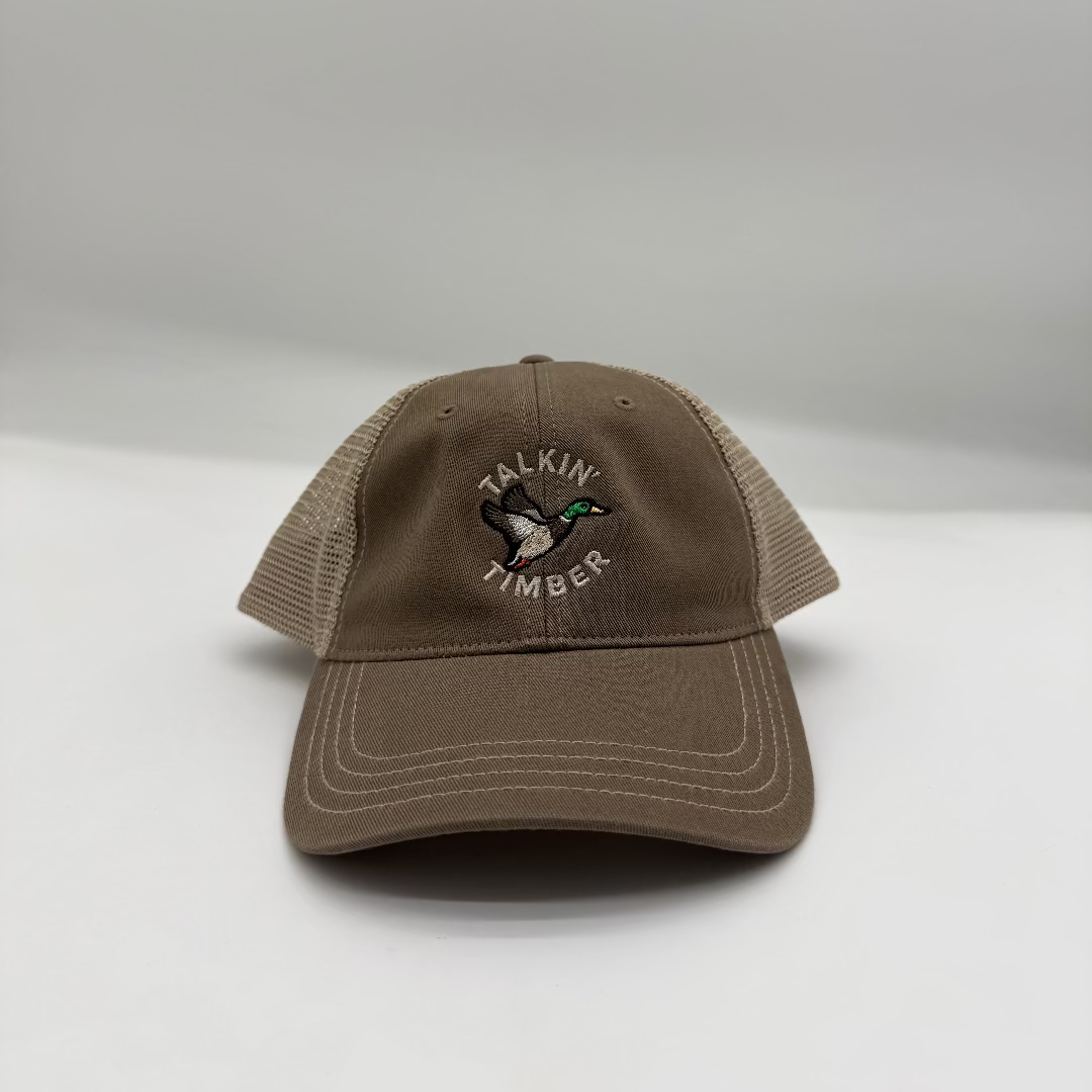 Brown cap with a logo on a white background