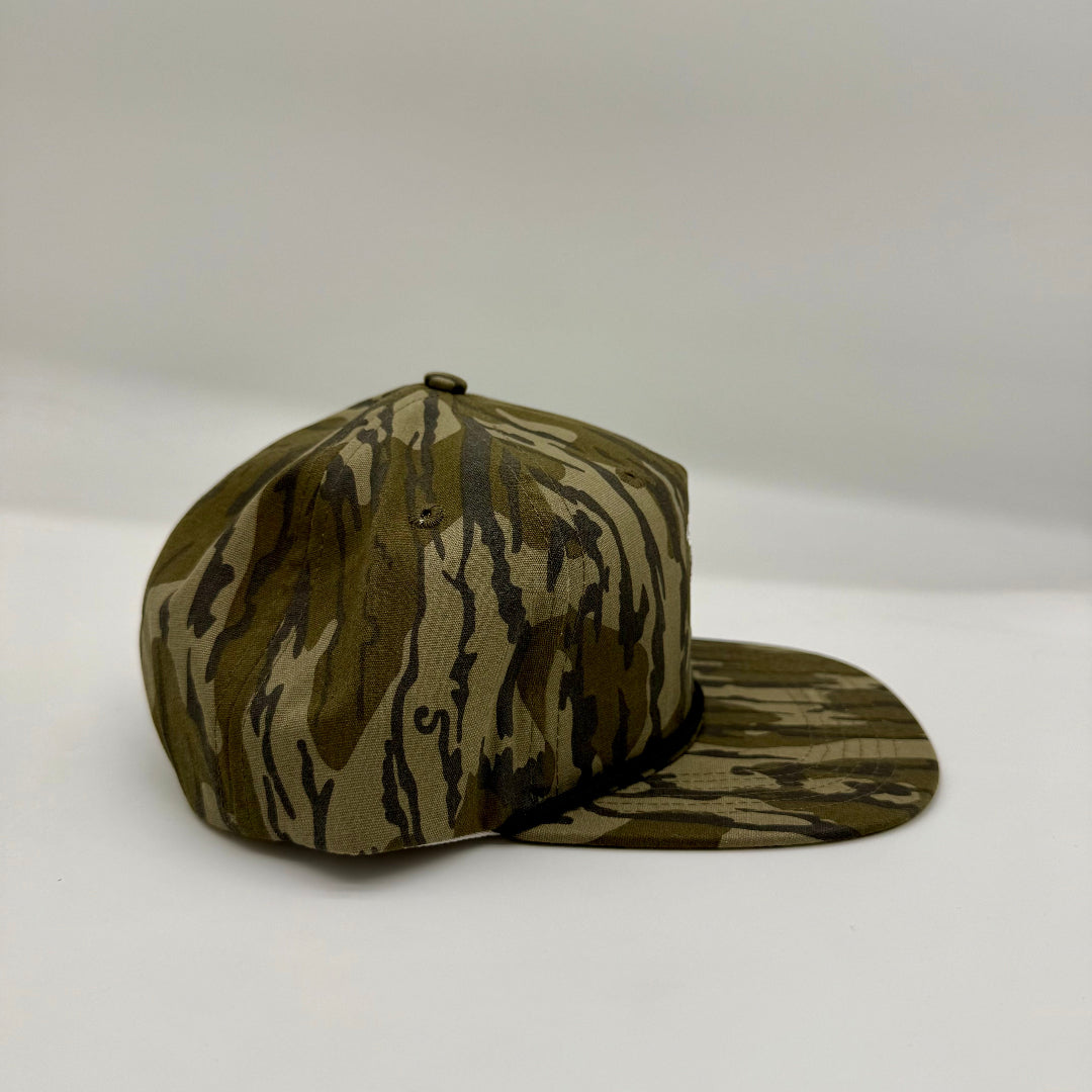 OG Bottomland Camouflage-patterned cap on a white background Side View