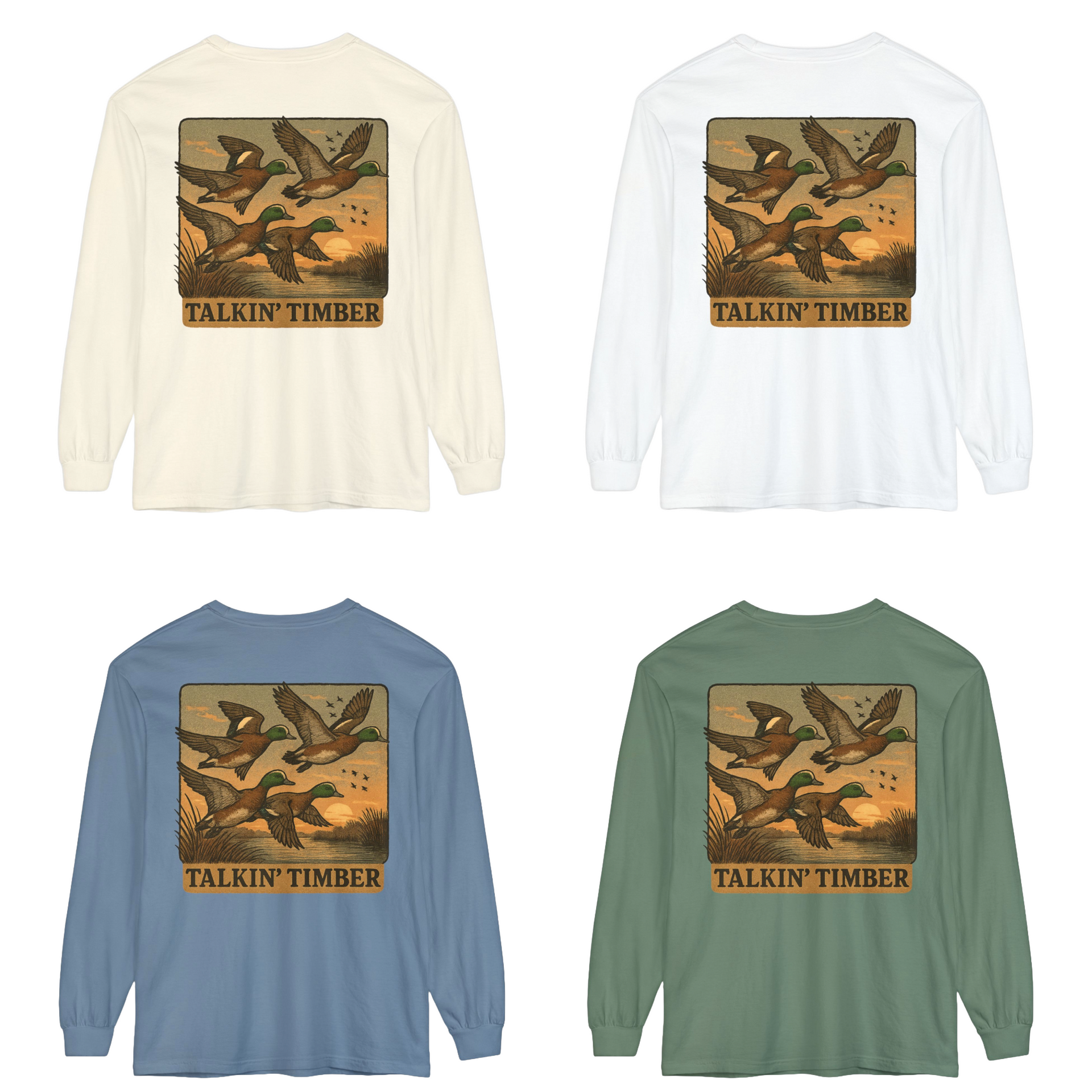 Talkin' Timber- Rare Feathers- Back view of Widgeon Long Sleeve